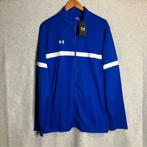 Under Armour Mens XL Royal Blue Full Zip UA Knit Warm Up Team Track Jacket NWT